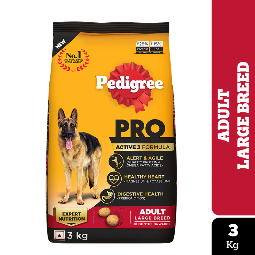 Pedigree PRO Dry Dog Food - Active Adult Dogs Large Breed (18+ Months) 10kg