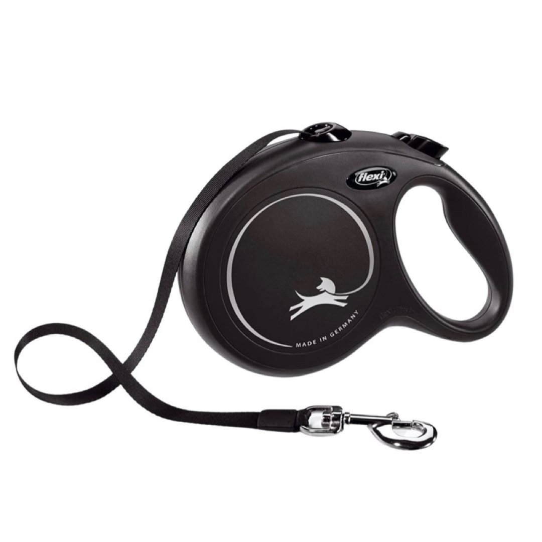 Flexi New Classic L Black 5m Tape (Max 50 kg)